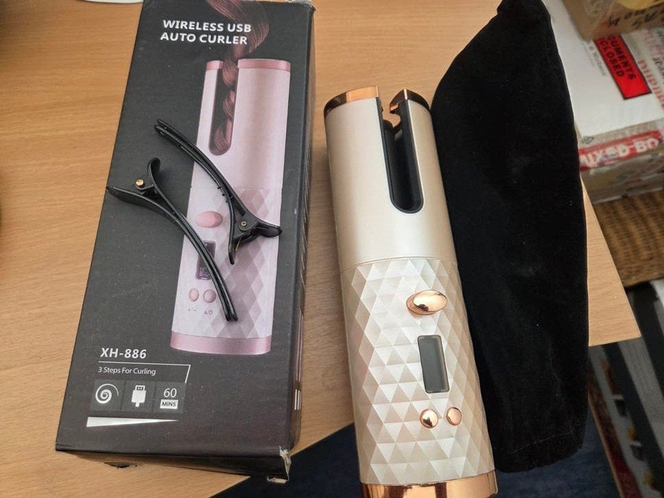 Oplaadbare draadloze automatische haarkruller XH-886, Ophalen of Verzenden, Zo goed als nieuw, Haarverzorging
