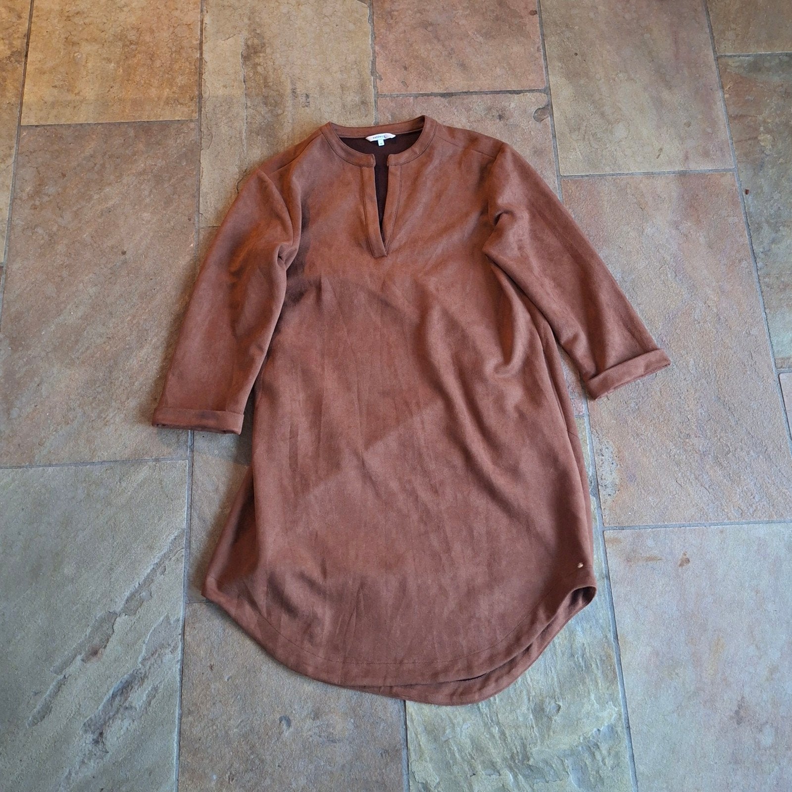 Bruine suède jurk Sandwich maat 42, Bruin, Maat 42/44 (L), Nieuw, Ophalen of Verzenden