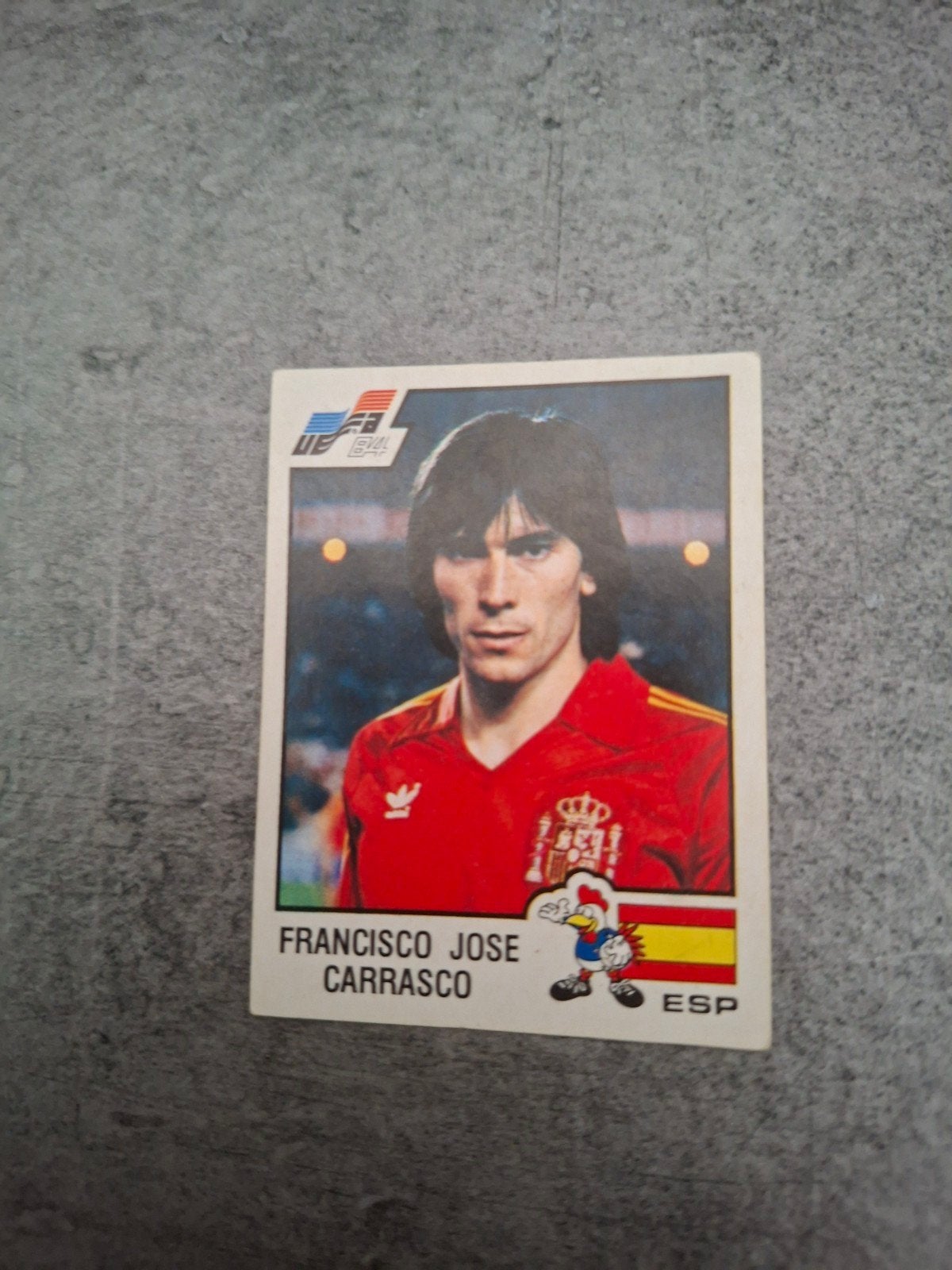 panini sticker Euro 84 France.Francisco Jose Carrasco Spanje, Ophalen of Verzenden, Zo goed als nieuw, Sticker