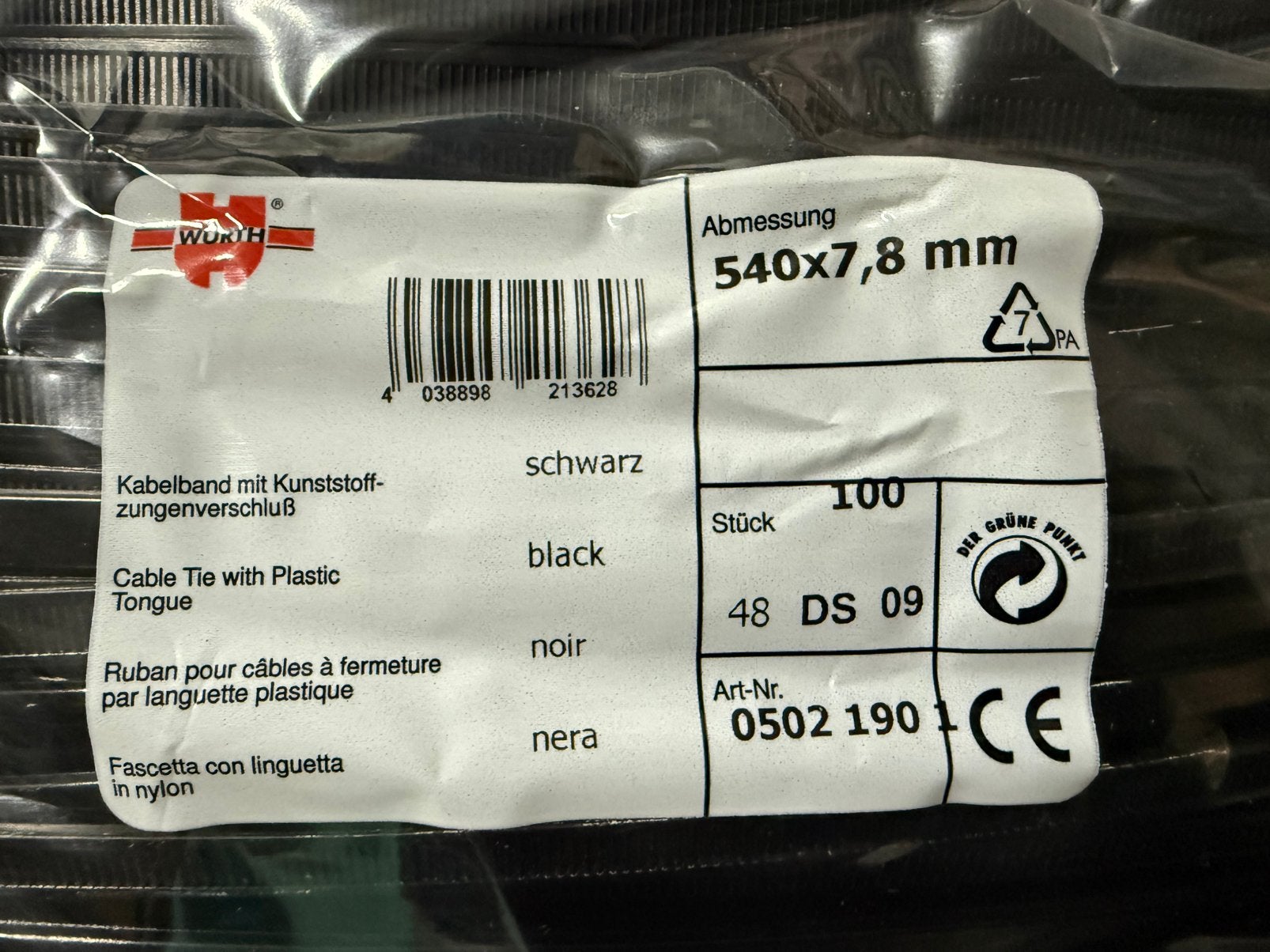 Te koop Würth tyraps/ kabelbinders, Ophalen of Verzenden, Nieuw