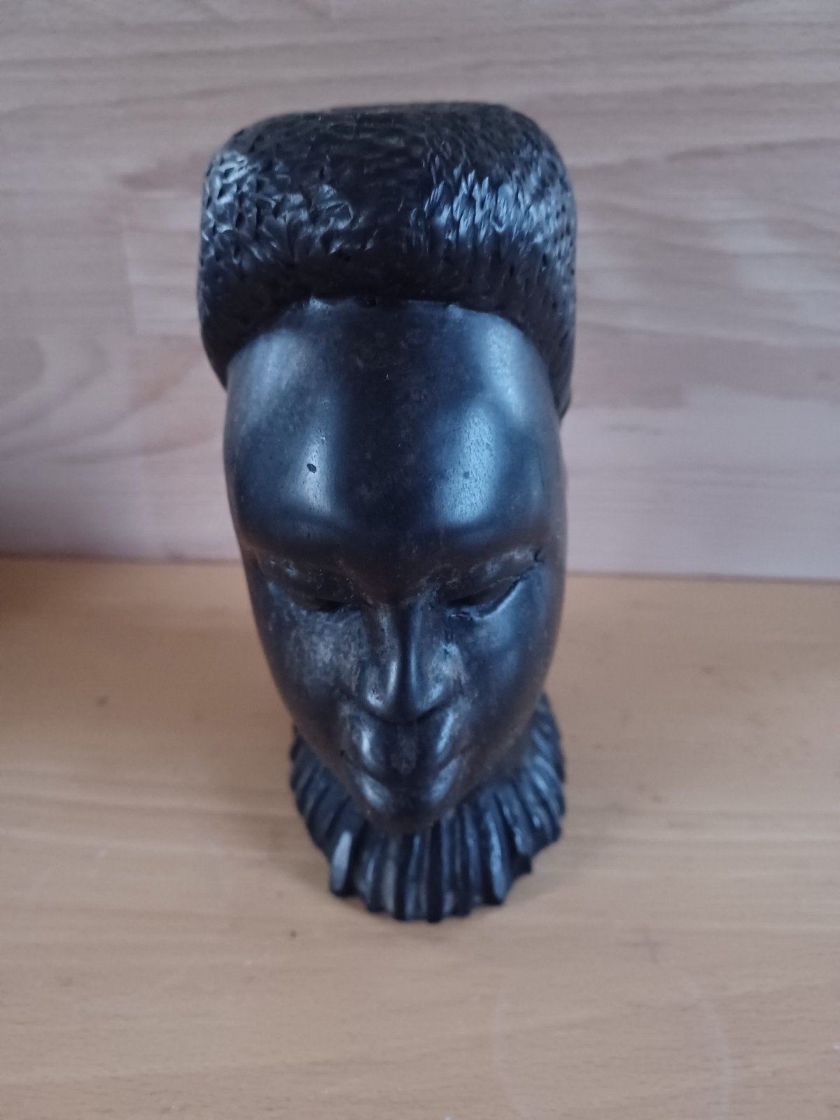 Houten Buste Afrikaanse Vrouw - Handgesneden Kunst, Antiek en Kunst, Minder dan 20 cm, Buste, Ophalen of Verzenden, Handgemaakt
