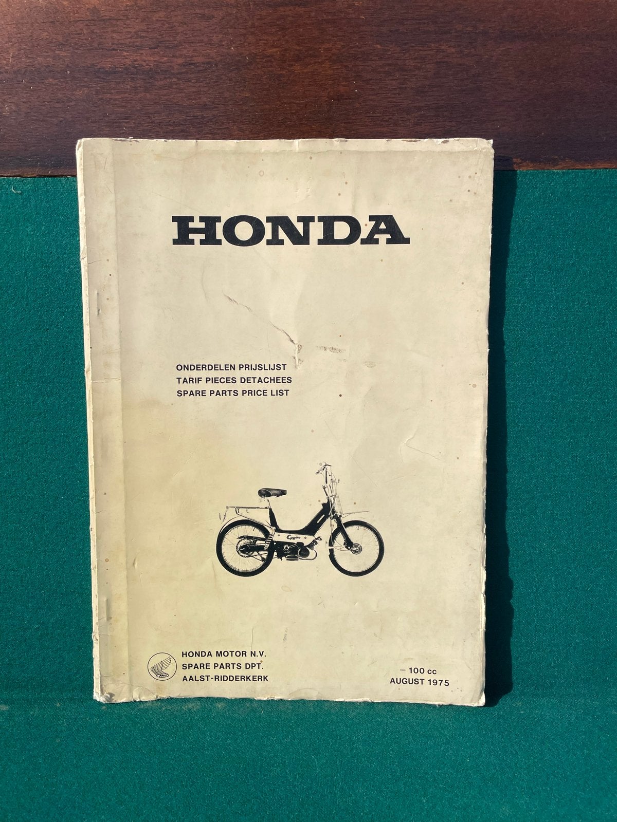 Honda Onderdelen Prijslijst - 100cc - Augustus 1975, Ophalen of Verzenden, Gebruikt, Overige typen