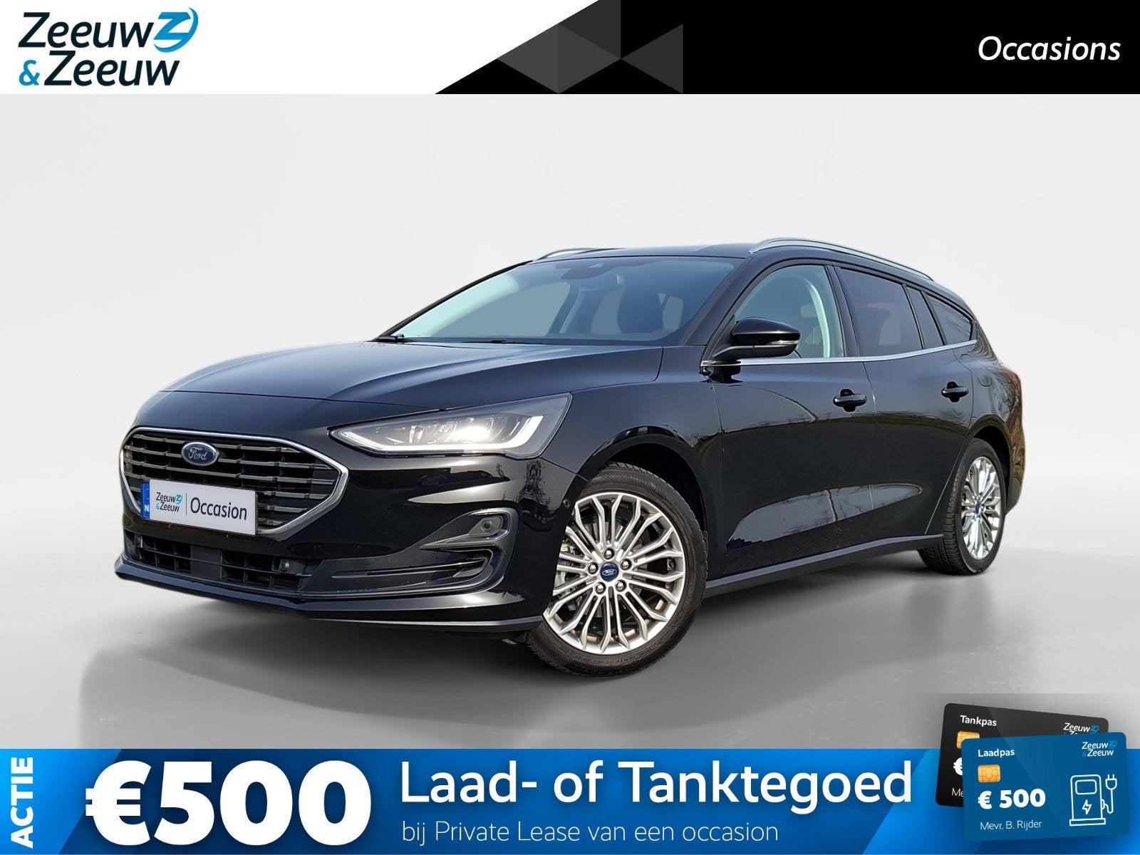 Ford Focus Wagon 1.0 EcoBoost Hybrid Titanium 155PK Automaat, Auto's, 12 maanden, Stof, Gebruikt, Verwarmde buitenspiegels