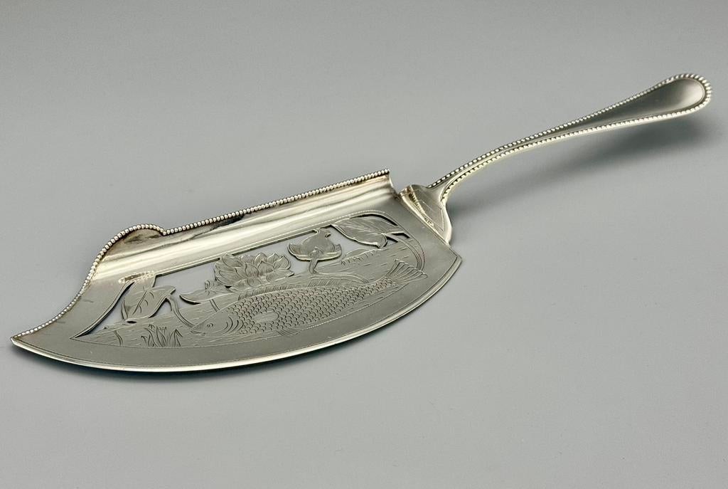 Zilveren visschep, anno 1921, Antiek en Kunst, Ophalen of Verzenden, Zilver