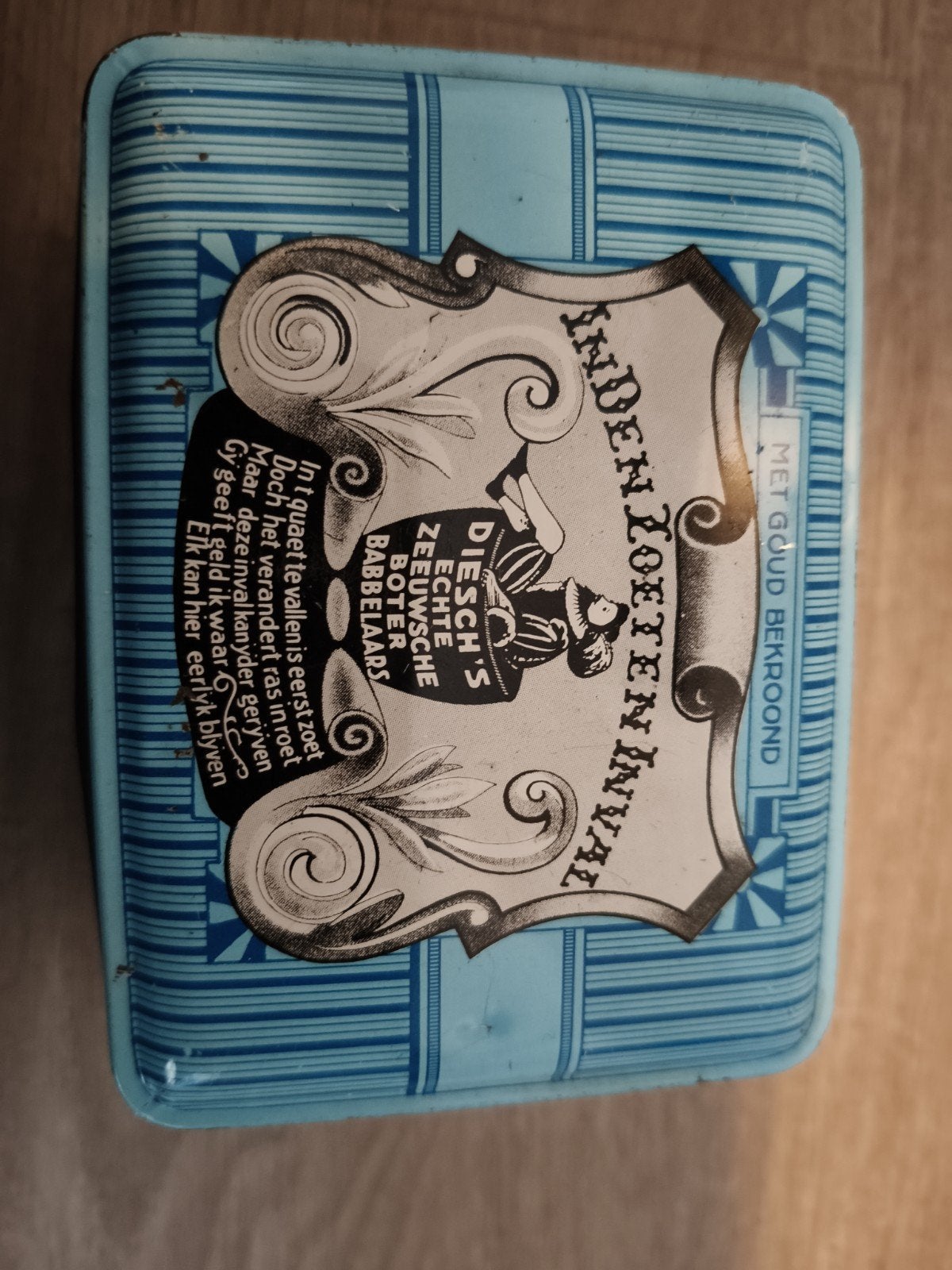 Vintage blikken doos J.B. Diesch Zeeuwse Boter Babbelaars, Ophalen of Verzenden