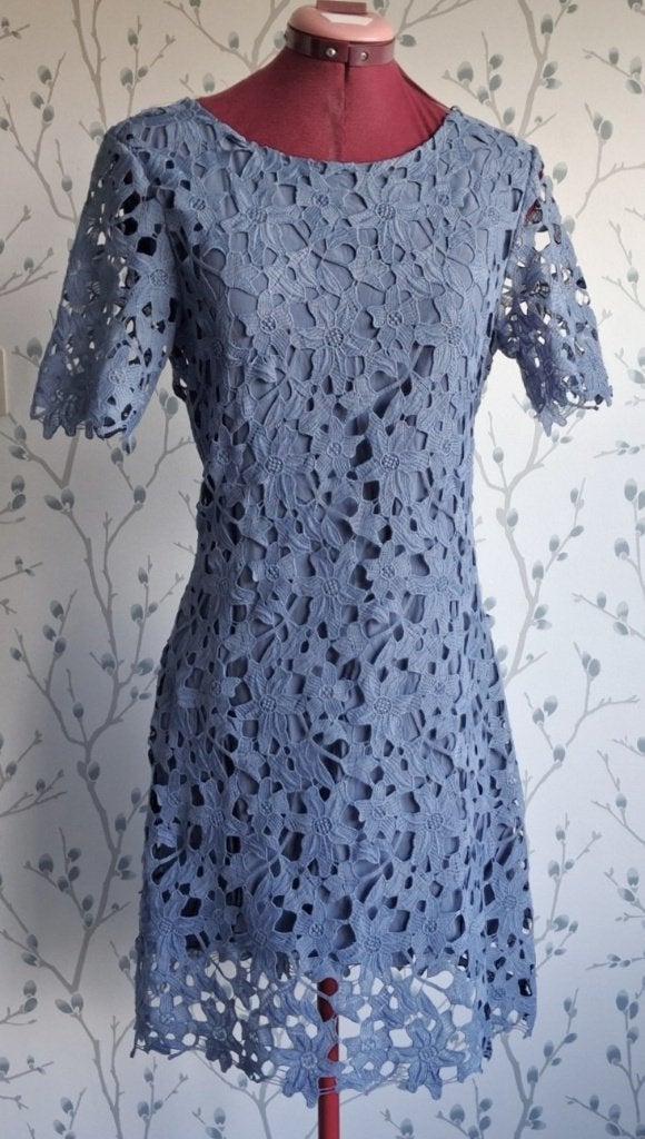 mbyM Jeans-Blauw Feest/Zomer-Jurkje maat L=M, Maat 38/40 (M), Blauw, Ophalen of Verzenden, Zo goed als nieuw