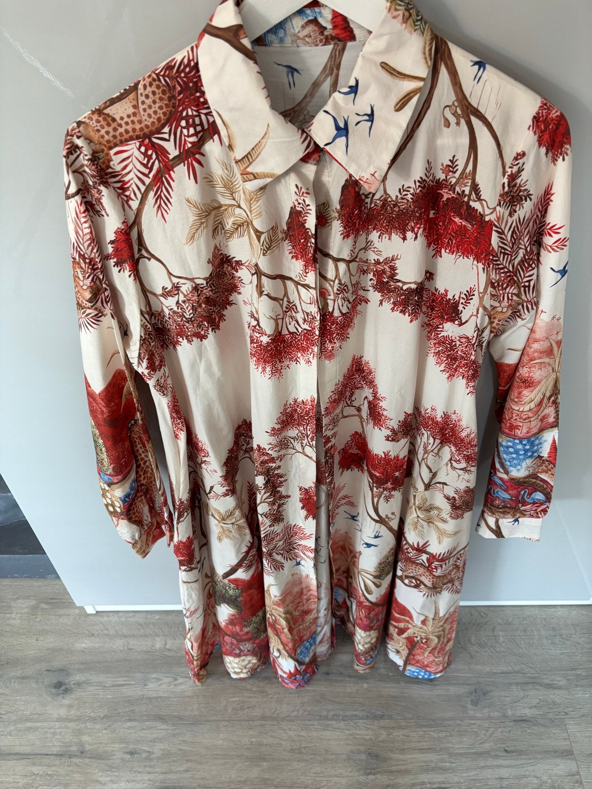 Prachtige jurk met botanische print, Kleding | Dames, Maat 38/40 (M), Overige kleuren, Ophalen of Verzenden, Zo goed als nieuw