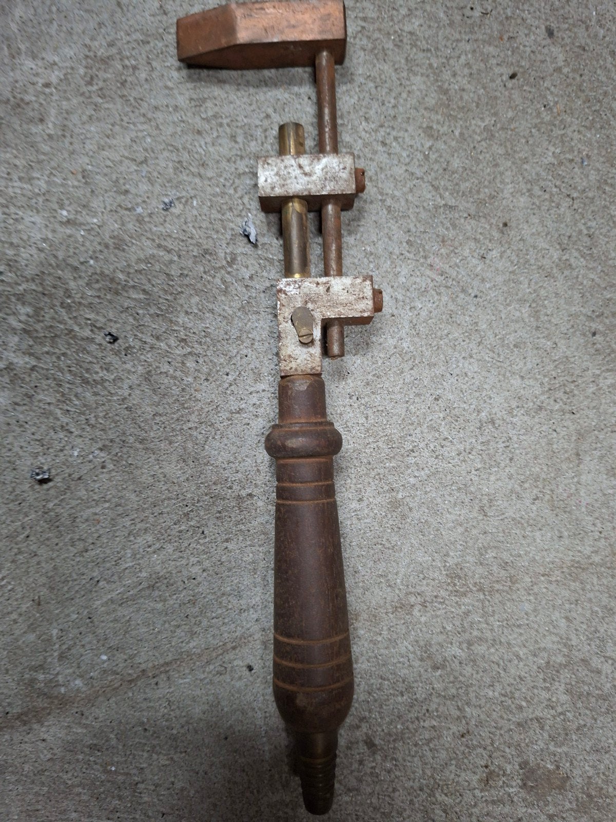 Vintage soldeerbout met houten handvat, Antiek en Kunst, Ophalen of Verzenden