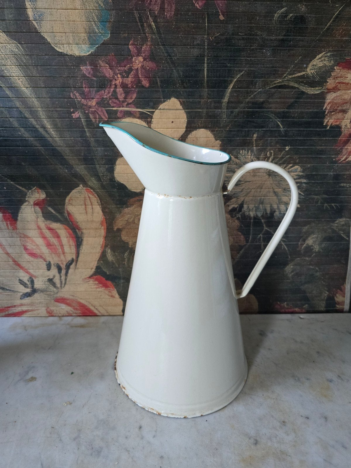 creme emaille waterkan, Ophalen of Verzenden