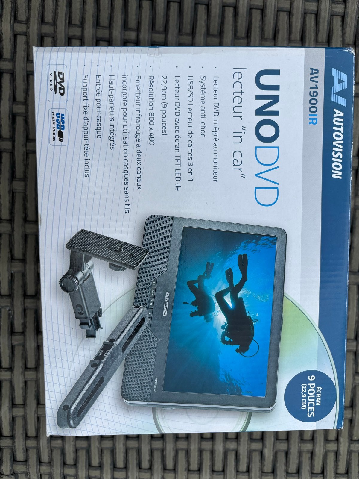 Autovision UNO DVD AV1900IR draagbare dvd-speler 9 inch, Gebruikt, Draagbaar, Ophalen of Verzenden, Overige merken