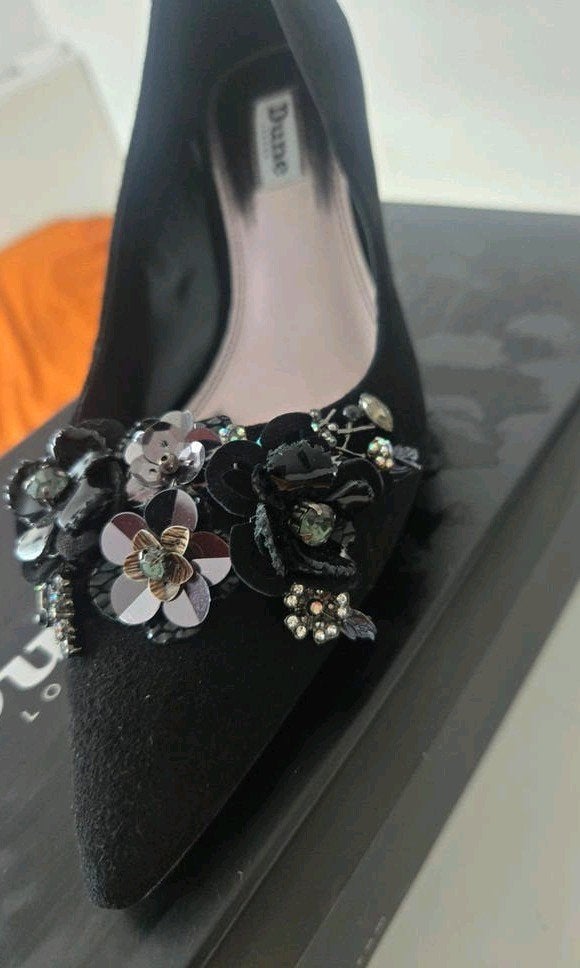 Dune London kitten heels, Verzenden, Zo goed als nieuw, Zwart