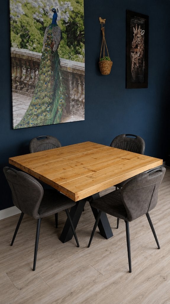 Prachtige eettafel, Huis en Inrichting, Tafels | Eettafels, Ophalen, Vierkant, Zo goed als nieuw, Vijf personen of meer