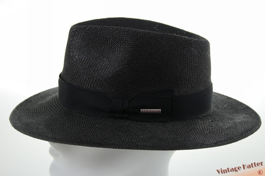 Zomer stro panama hoed Stetson Traveller zwart XL 62 Nieuw, 60 cm (XL, 7½ inch) of meer, Stetson, Hoed, Nieuw