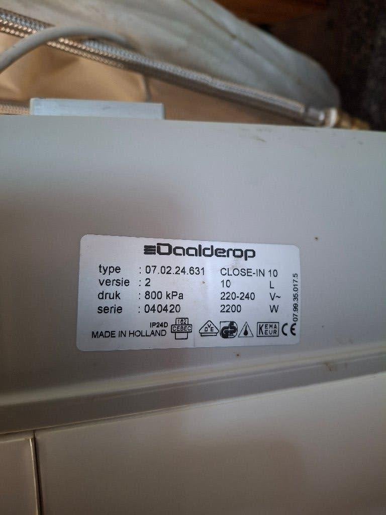 Daalderop Boiler 10l, Huis en Inrichting, Ophalen, Kunststof, Wit, Overige merken