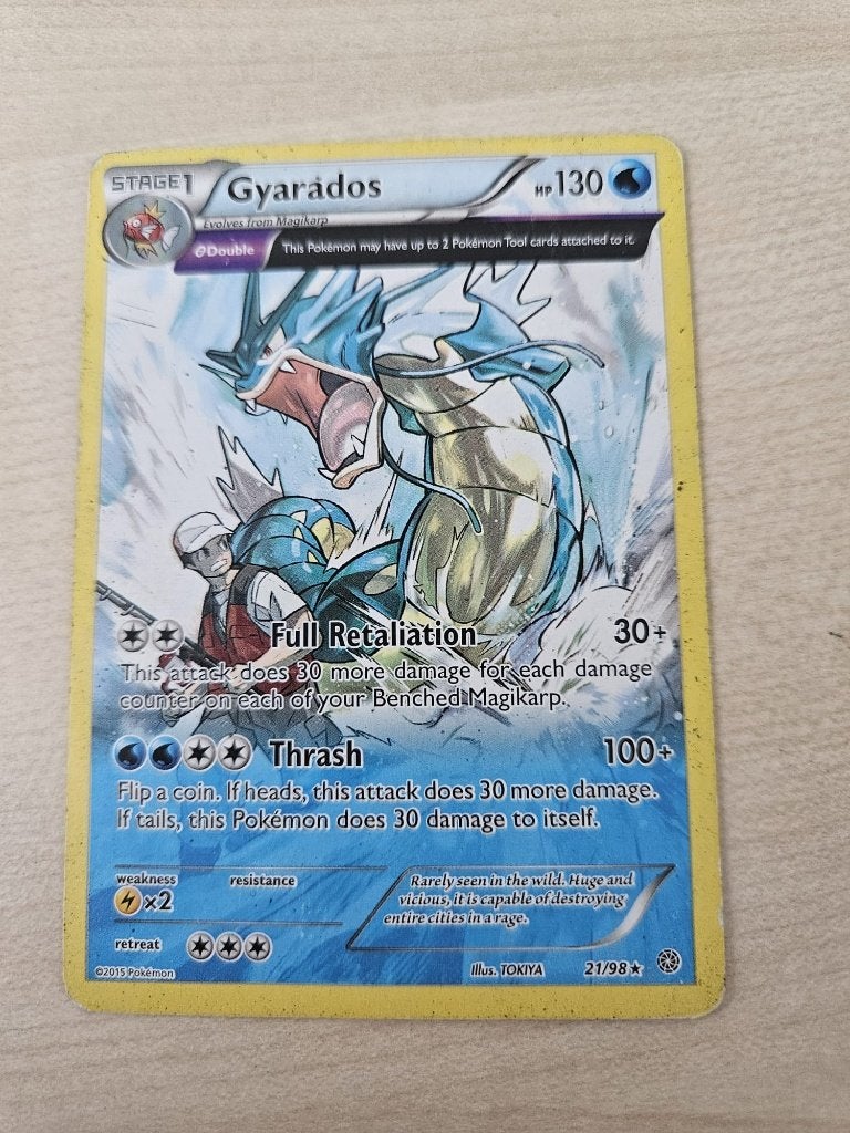 Pokémon kaart — Gyarados 21/98 Rare XY Ancient Origins, Ophalen of Verzenden, Gebruikt, Losse kaart