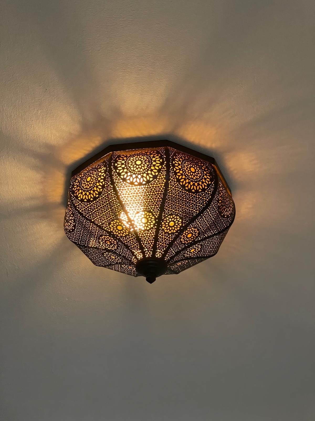 Marokkaanse Plafondlamp - Oosters Design, Gebruikt, Overige stijlen, Zwart, Ophalen of Verzenden