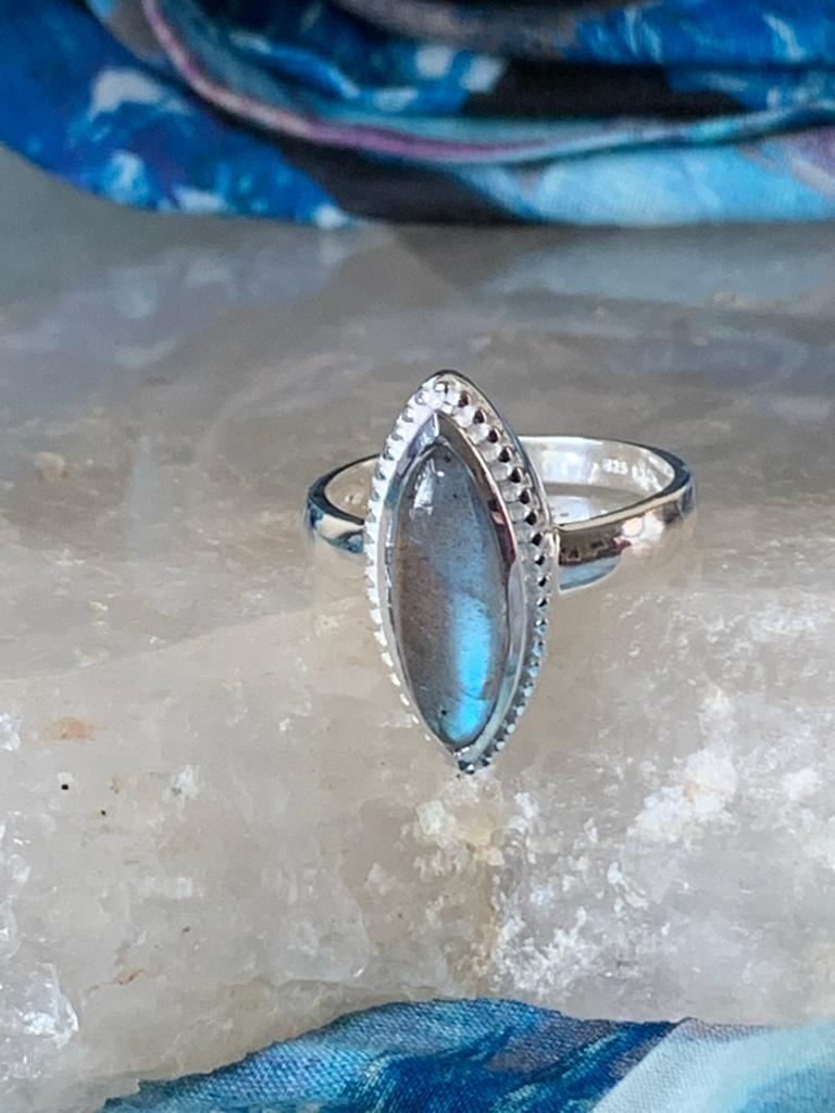 Labradoriet geluk beschermt aura straling magie intuïtie TIP, Sieraden, Tassen en Uiterlijk, Ringen, 18 tot 19, Blauw, Nieuw, Ophalen of Verzenden