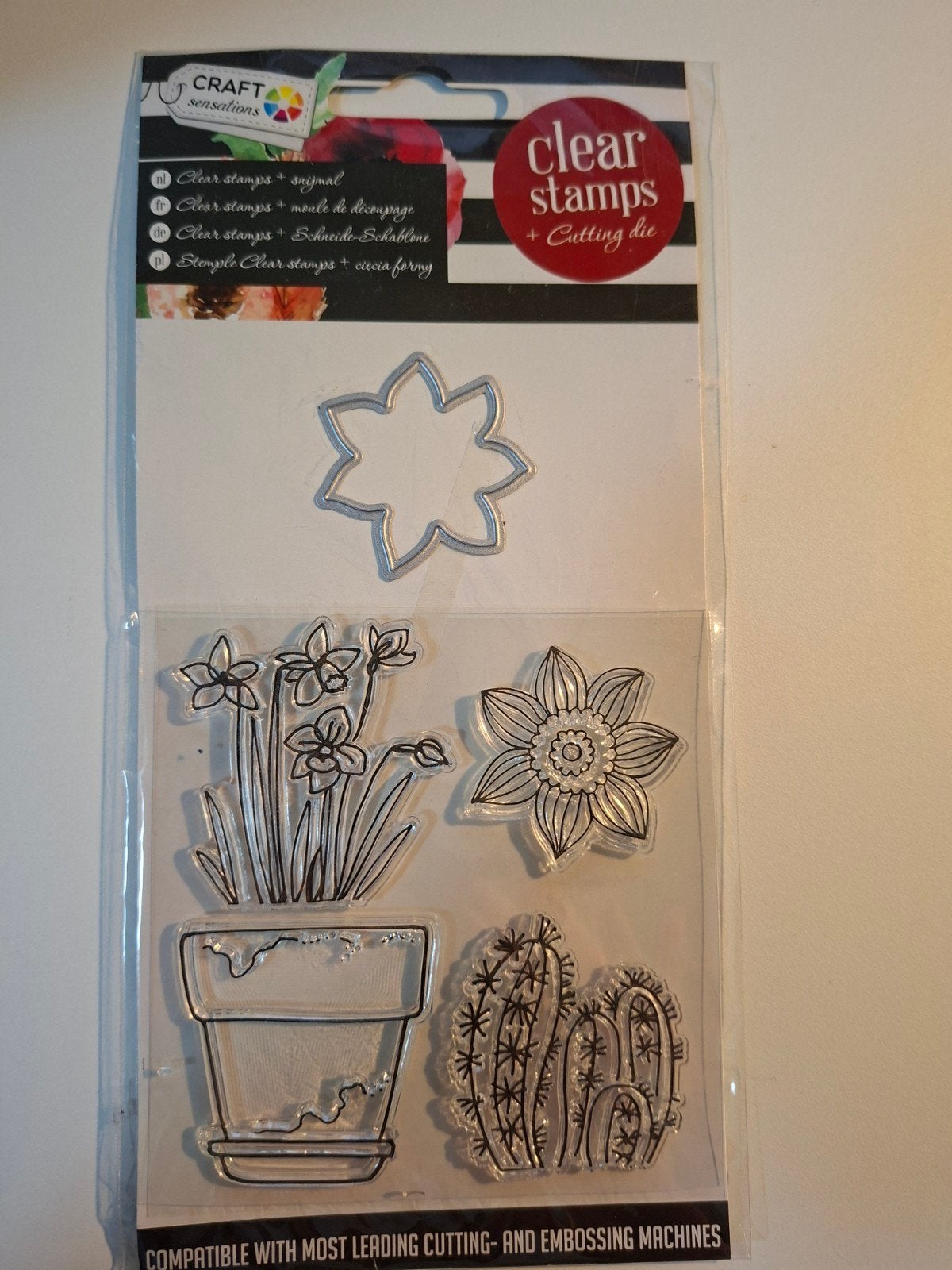 Clear stamps + Cutting die - Bloemen en Cactus, Ophalen of Verzenden, Nieuw, Clearstamp