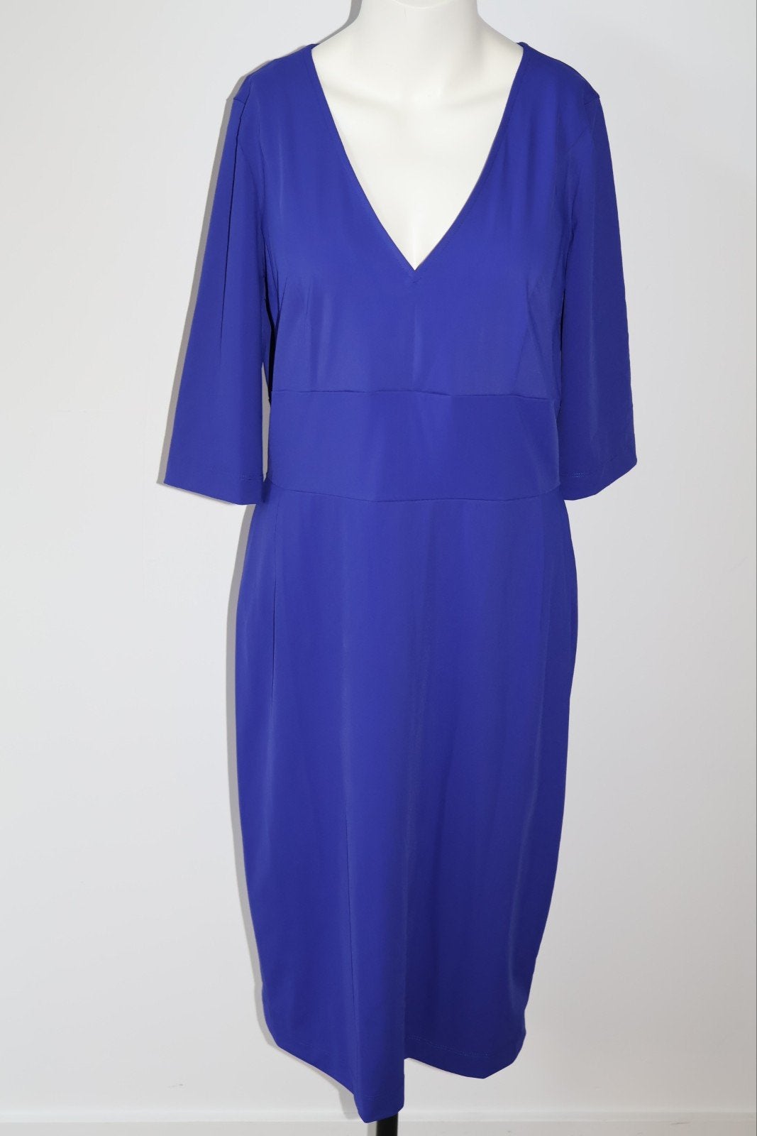 Ladress koningsblauwe travelstof jurk maat 40 / L, Ladress.nl, Blauw, NL, Ophalen of Verzenden