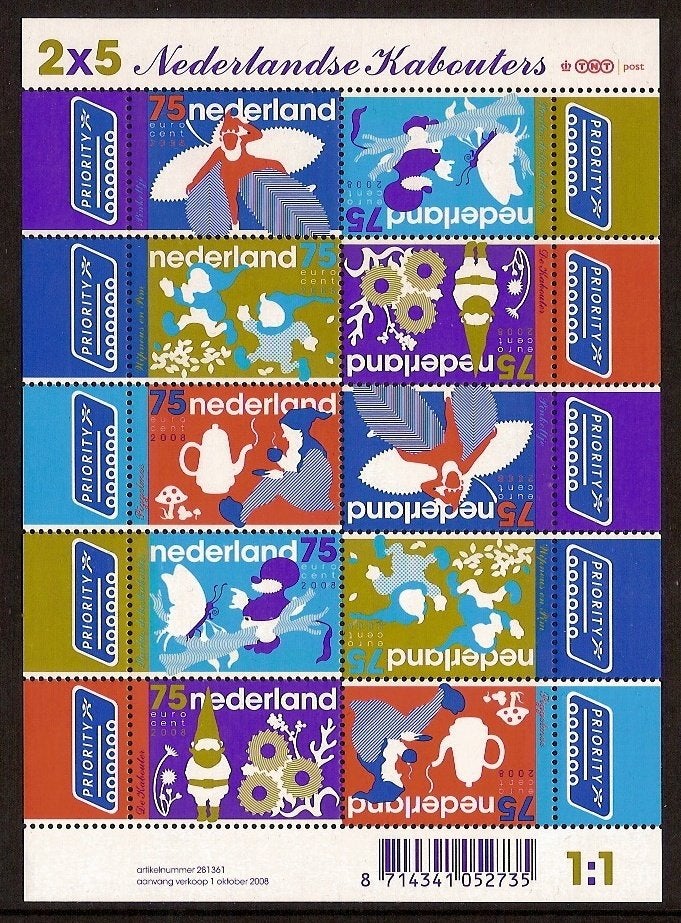Nederland NVPH nr V2603/7 postfris Kabouters 2008, Ophalen of Verzenden, Na 1940, Postfris