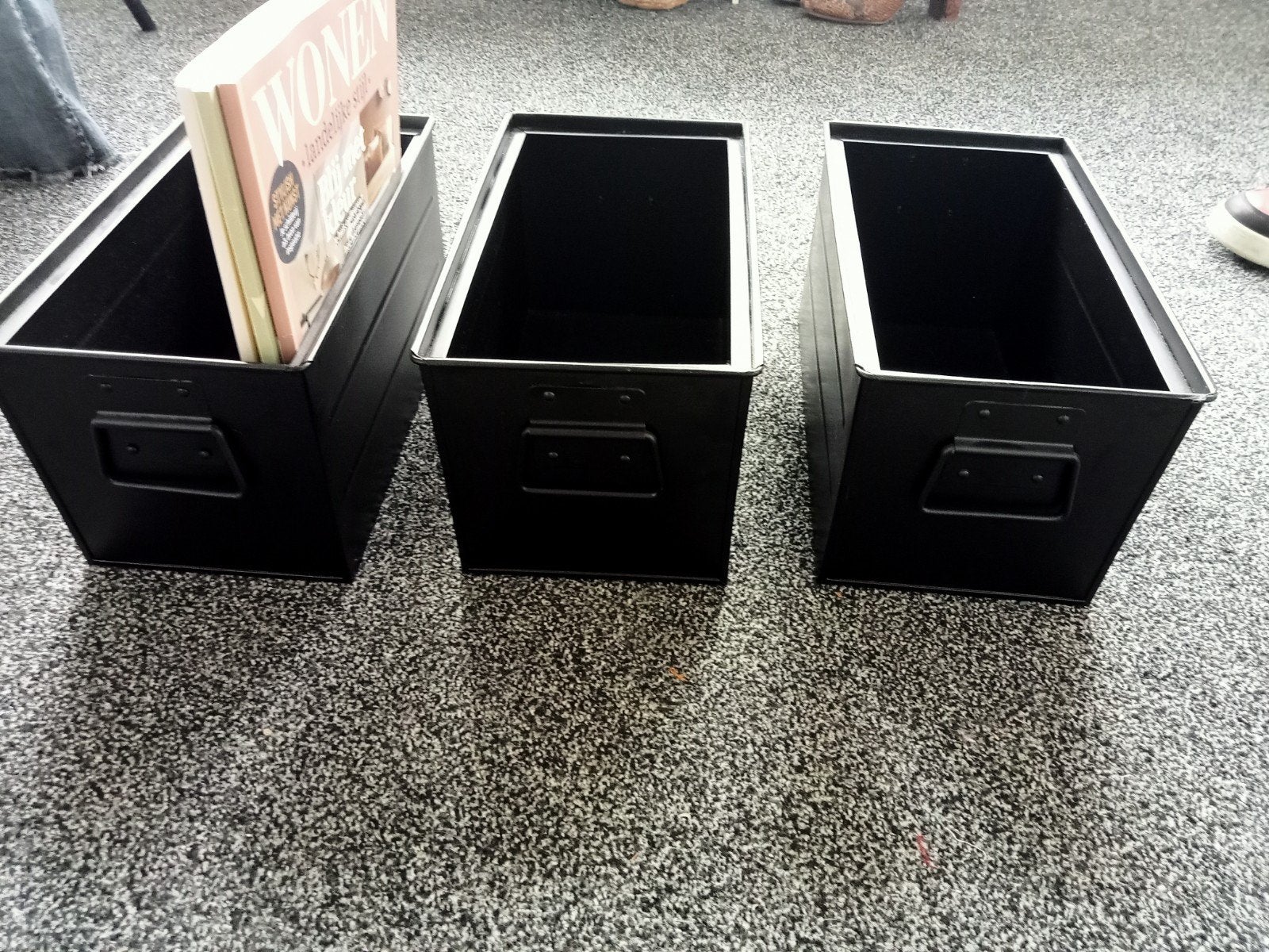 Metalen opbergbakken " 18 x 32 x 17 cm ", Huis en Inrichting, Ophalen of Verzenden, Zo goed als nieuw, Zwart