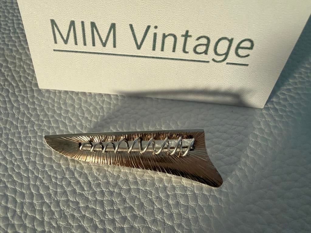 H124/Zilveren 835/585 rosegoud Broche Scandinavië, Sieraden, Tassen en Uiterlijk, Broches, 4 tot 7 cm, Gebruikt, Verzenden, X