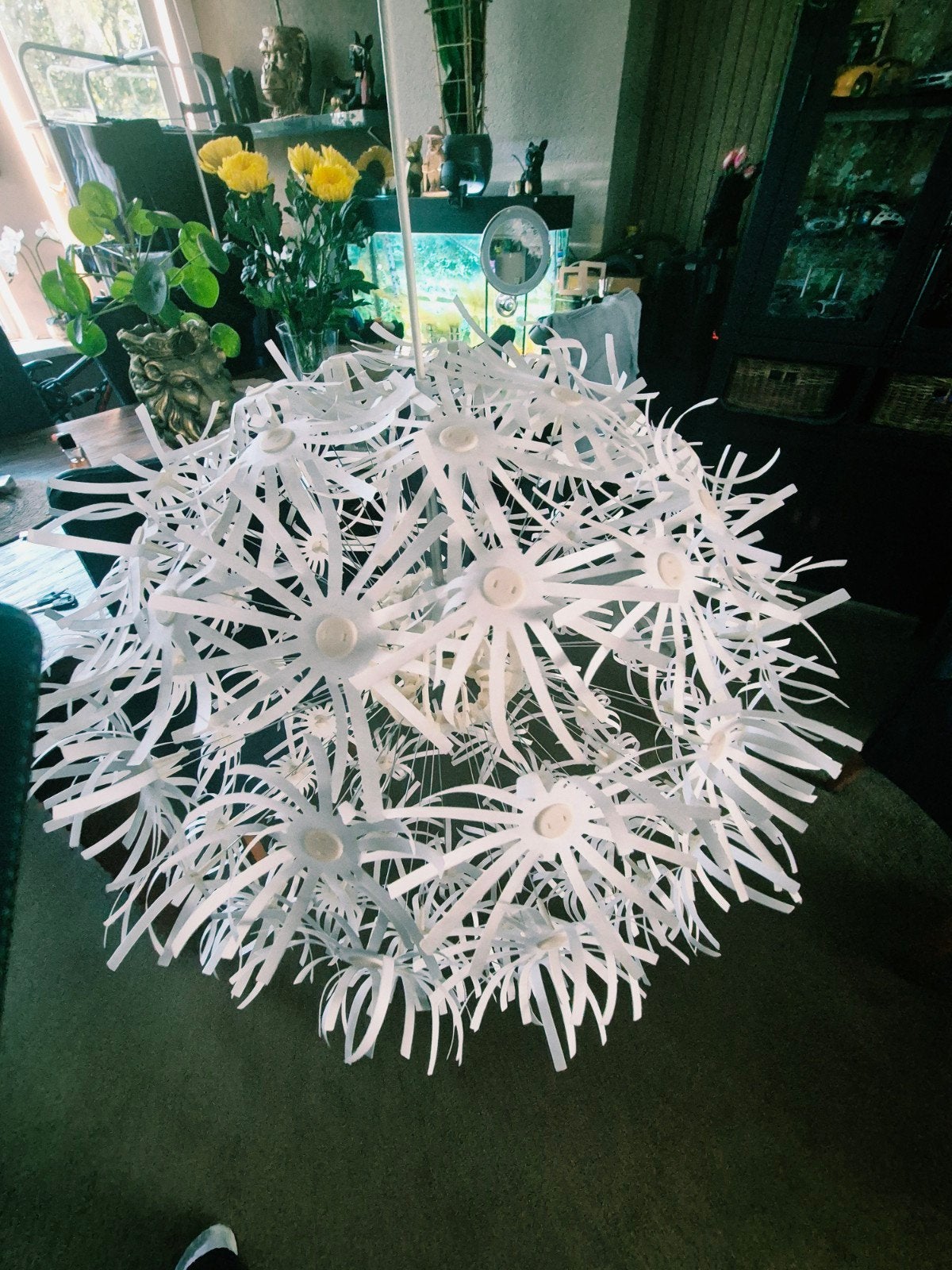IKEA Maskros hanglamp - Witte bloem design, Ophalen, Kunststof, Modern, Speels, Bloem, E27 (groot)