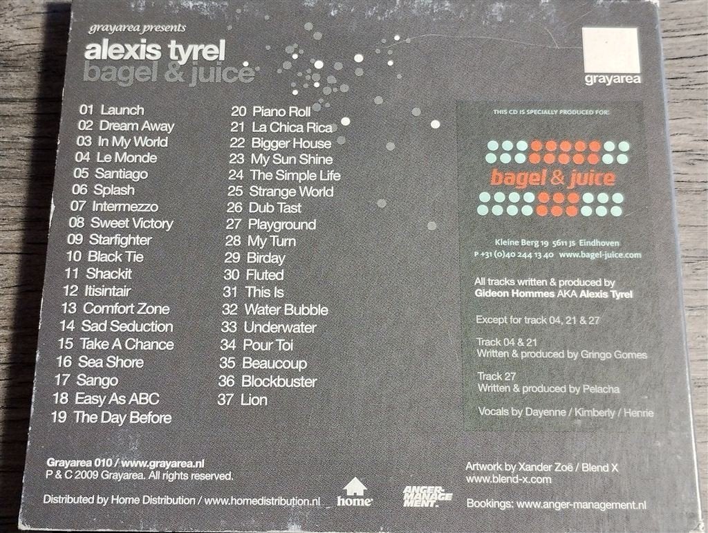 Alexis Tyrel - Bagel & Juice [Digipack], Ophalen of Verzenden, Zo goed als nieuw, Disco