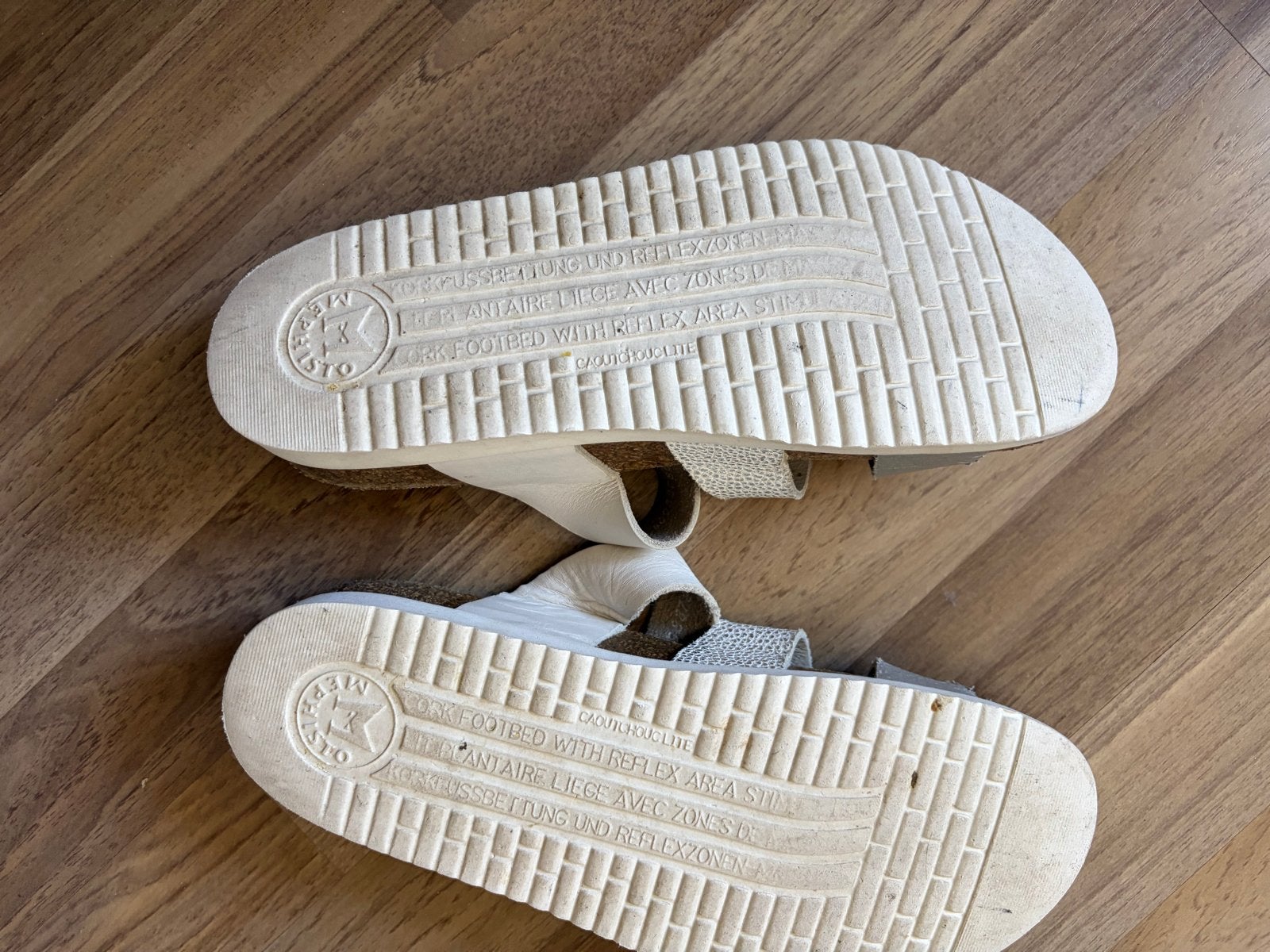 Mephisto Hyacinta Dames Slippers Zilver-Wit maat 39, Wit, Zo goed als nieuw, Ophalen, Slippers