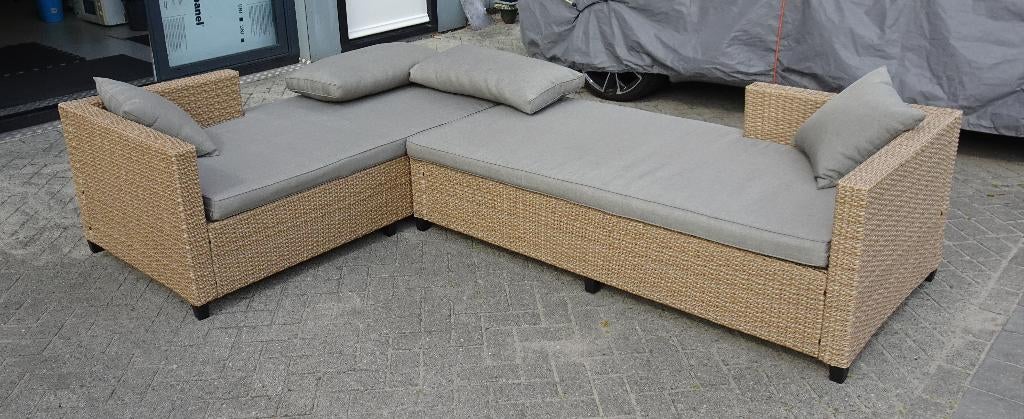 Loungeset 6-Persoons Met Kussens van Jysk, Tuin en Terras, Ophalen, Zo goed als nieuw, Bank, Loungeset