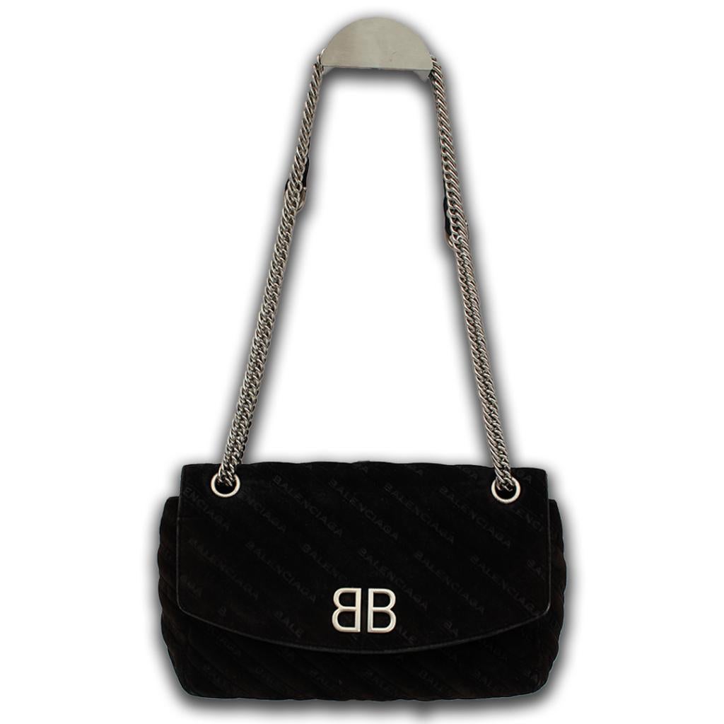 Balenciaga BB Chain flap bag, Sieraden, Tassen en Uiterlijk, Tassen | Damestassen, Verzenden, Gebruikt, Zwart, Schoudertasje