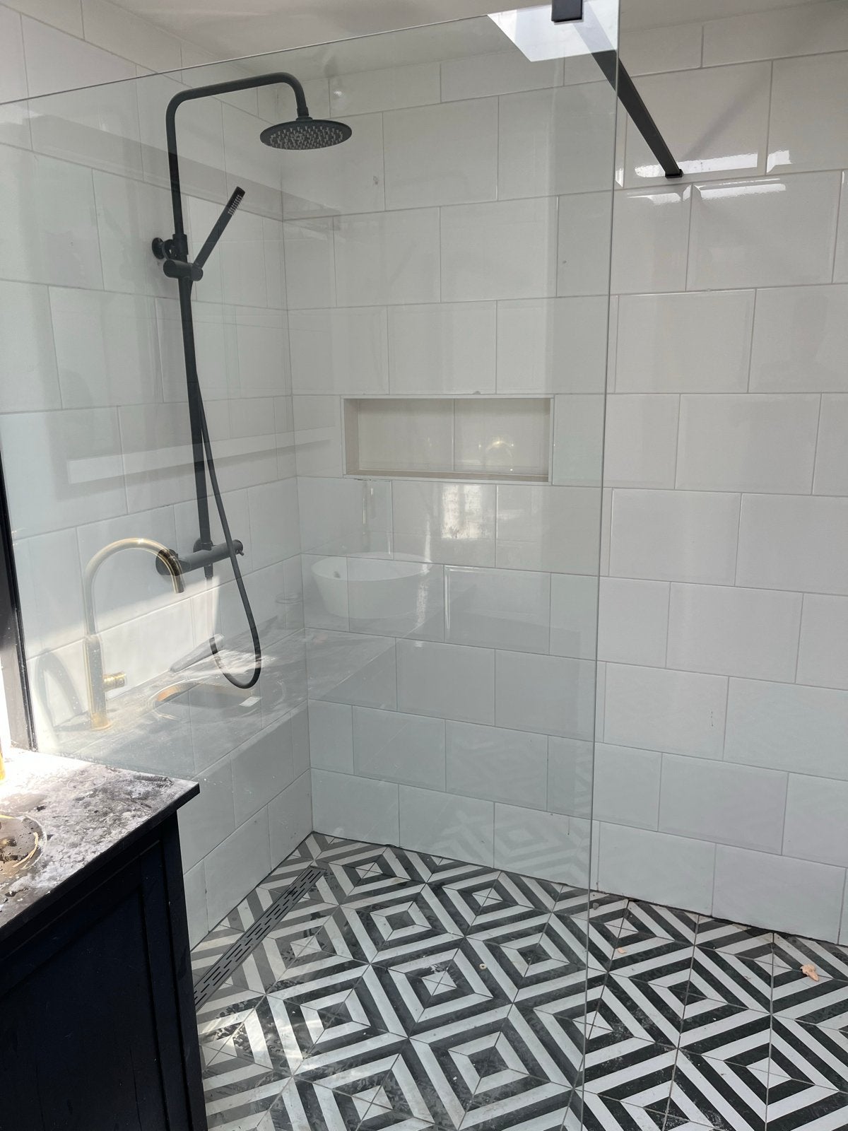 Glazen Douchewand 118x200cm - Gehard Glas met Montage, Ophalen, Nieuw, Glas, Douche