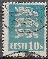 ESTLAND 10 S zegel Wapenleeuwen 1929, Verzenden, Overige landen, Gestempeld