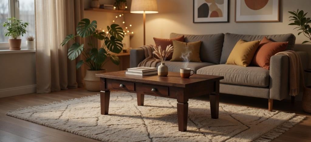 Teak salontafel, 100 tot 150 cm, Teakhout, Zo goed als nieuw, Minder dan 50 cm