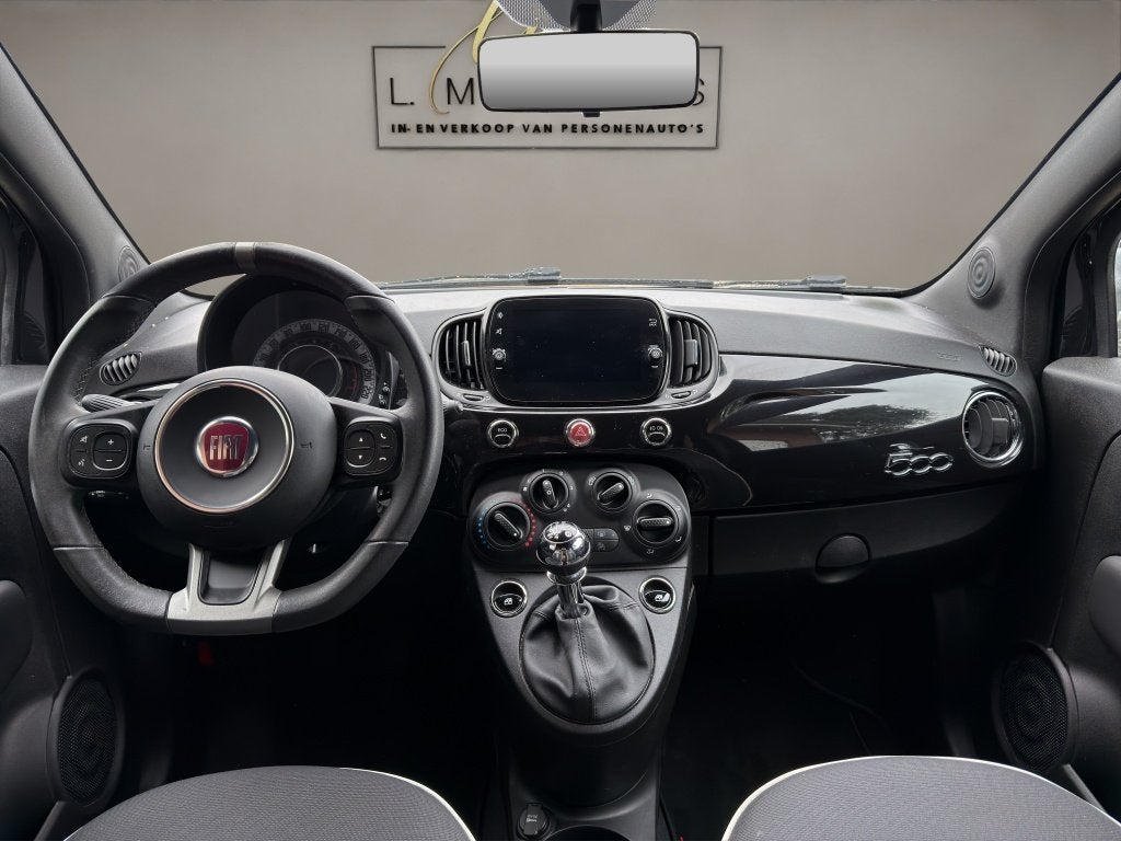 Fiat 500 0.9 TwinAir Turbo Sport 2019 ZWART | Apple CarPlay, Auto's, Fiat, Keurmerk '100% Onderhouden', 86 pk, Gebruikt, Leder en Stof