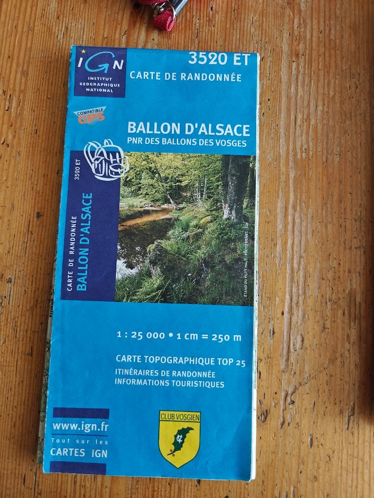 wandelkaart Ballon d'Alsace IGN 3520 ET, Gelezen, Ophalen of Verzenden, Landkaart, 2000 tot heden