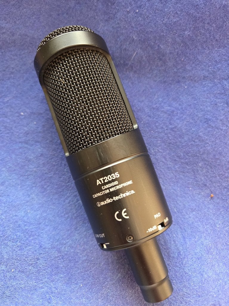 aangeboden  audio-technica cardioid  microfoon AT2035, Ophalen of Verzenden, Zo goed als nieuw, Audio