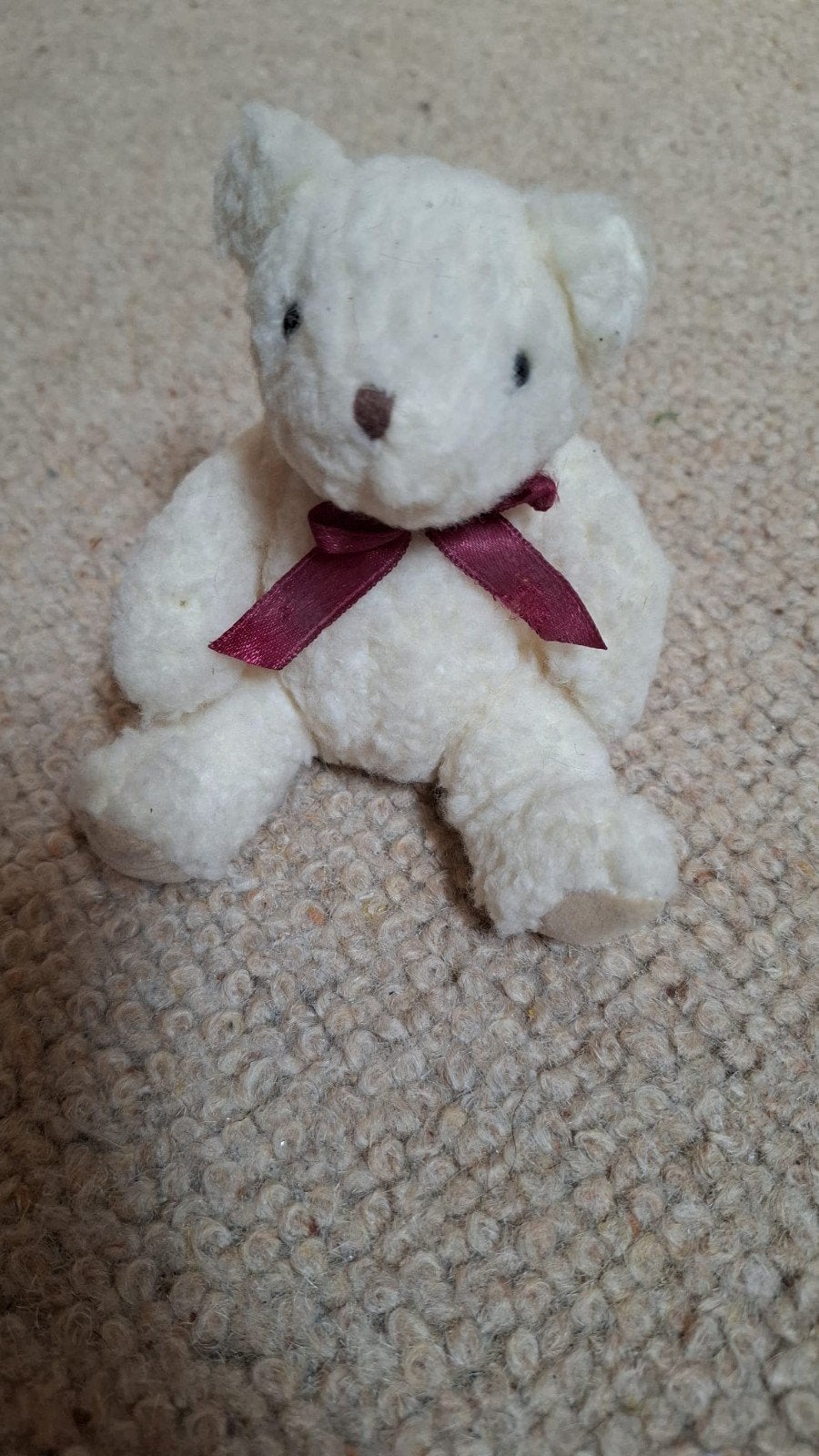 Schattige witte teddybeer van Russ Berrie, 10 cm, Overige karakters, Beer, Ophalen of Verzenden, Zo goed als nieuw