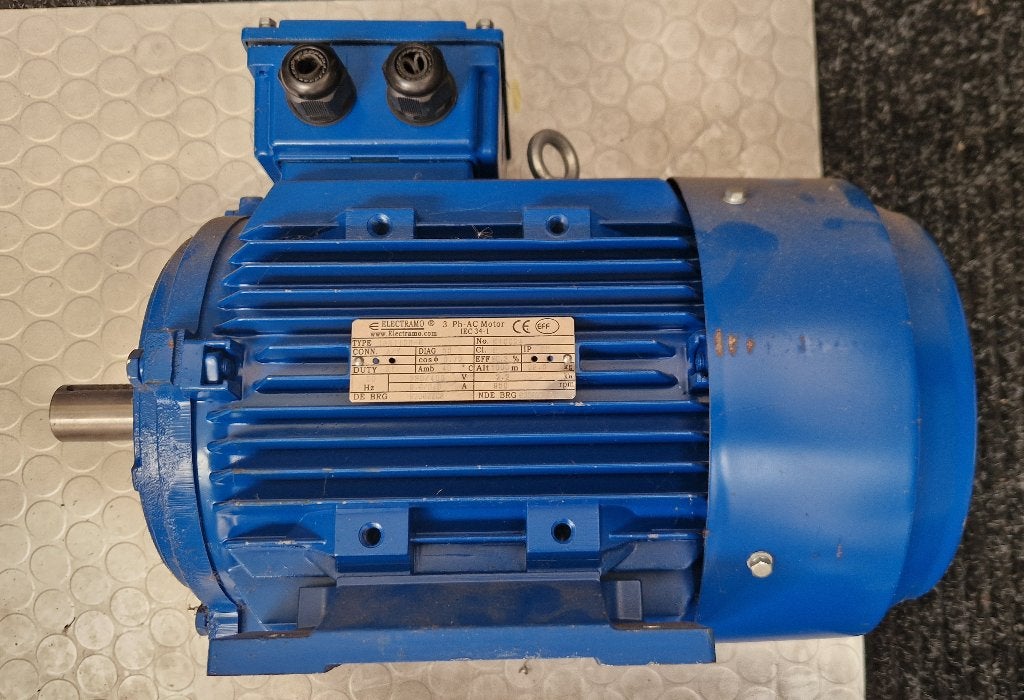 Electramo 3-fasen elektromotor 2,2 kW – as diam. 28 mm, Ophalen of Verzenden, Zo goed als nieuw, Elektromotor, Minder dan 1400 rpm