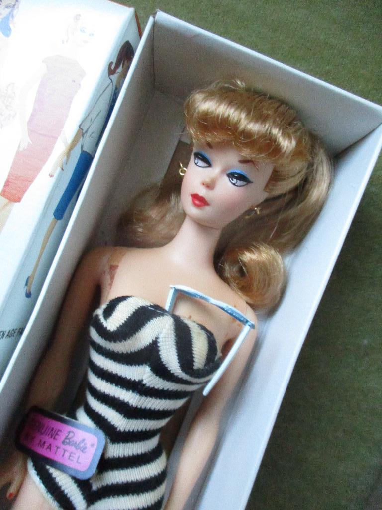 Barbie ponyail nr 1 in doos mattel 1959 repro, Verzamelen, Verzenden, Nieuw, Pop