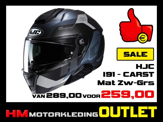 Motorhelm HJC I91 Carst - Mat Zwart-Grijs - Systeemhelm I 91, Systeemhelm, HJC, Niet ingevuld, Kinderen