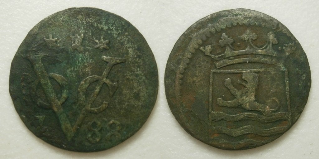 PD11340 Zeeland VOC Duit 1788 - off centre, Ophalen of Verzenden, Vóór koninkrijk, 1 cent, Losse munt
