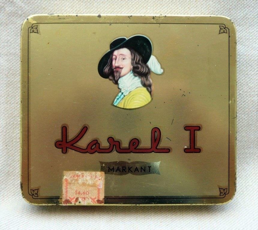 Blik (leeg) Karel I Markant 20 sigaren amarillo Eindhoven, Verzamelen, Ophalen of Verzenden, Gebruikt, Tabaksdoos of Verpakking