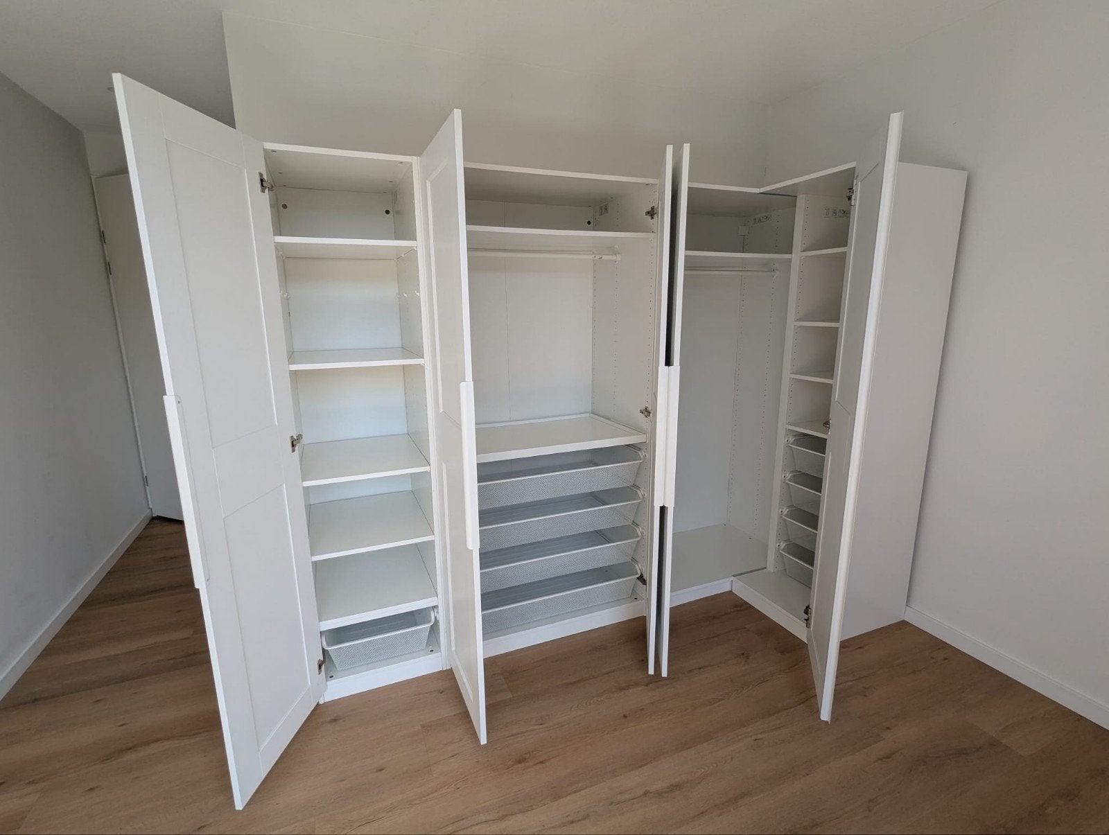 Pax kast 2.6m met Grimo deuren, Ophalen, Met deur(en), 200 cm of meer, Zo goed als nieuw