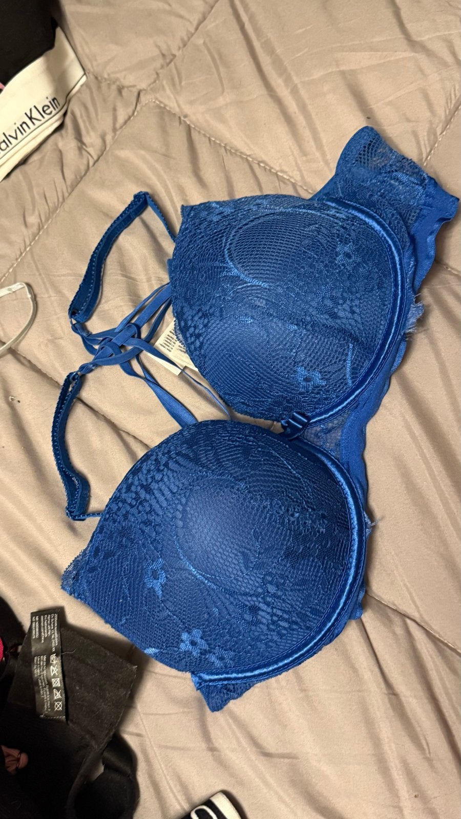 Janina Blauwe Kanten BH - Maat 80B, Kleding | Dames, Ondergoed en Lingerie, Ophalen of Verzenden, Blauw, BH