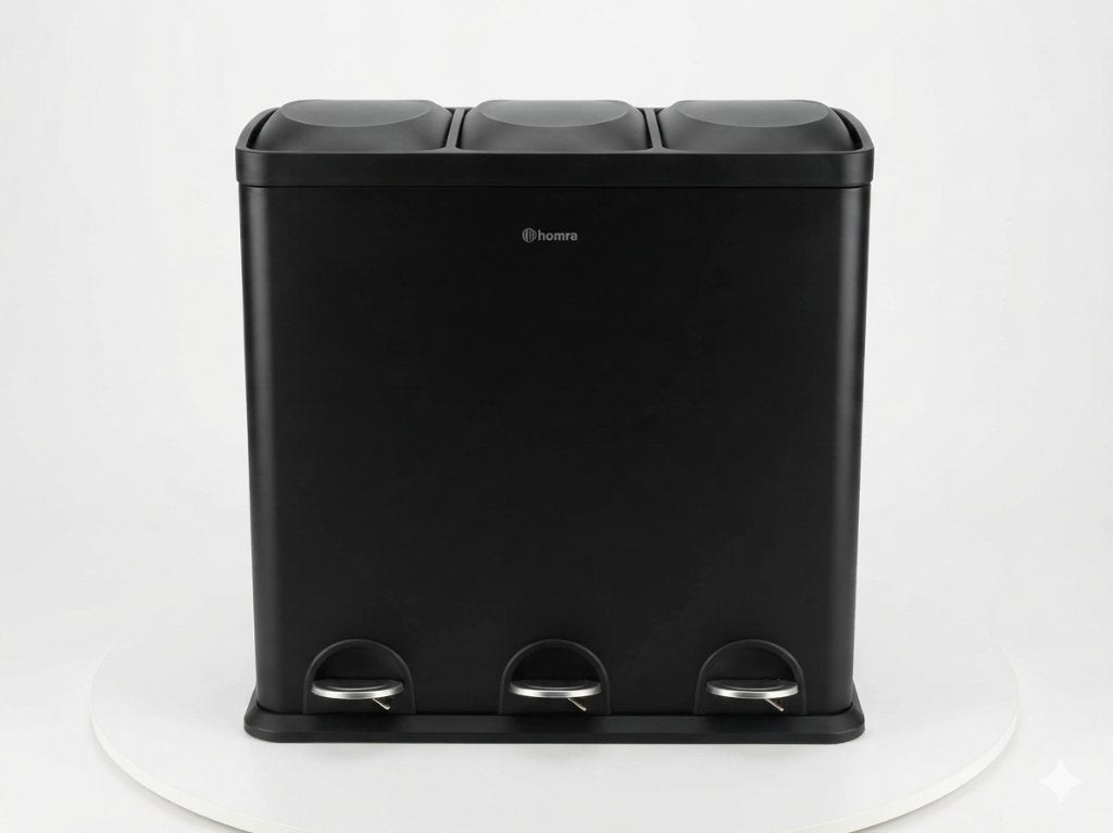 Homra Maxer Pedaalemmer 60 Liter (3x20L) - Mat Zwart, Ophalen, Gebruikt, Met pedaal, 40 liter of meer