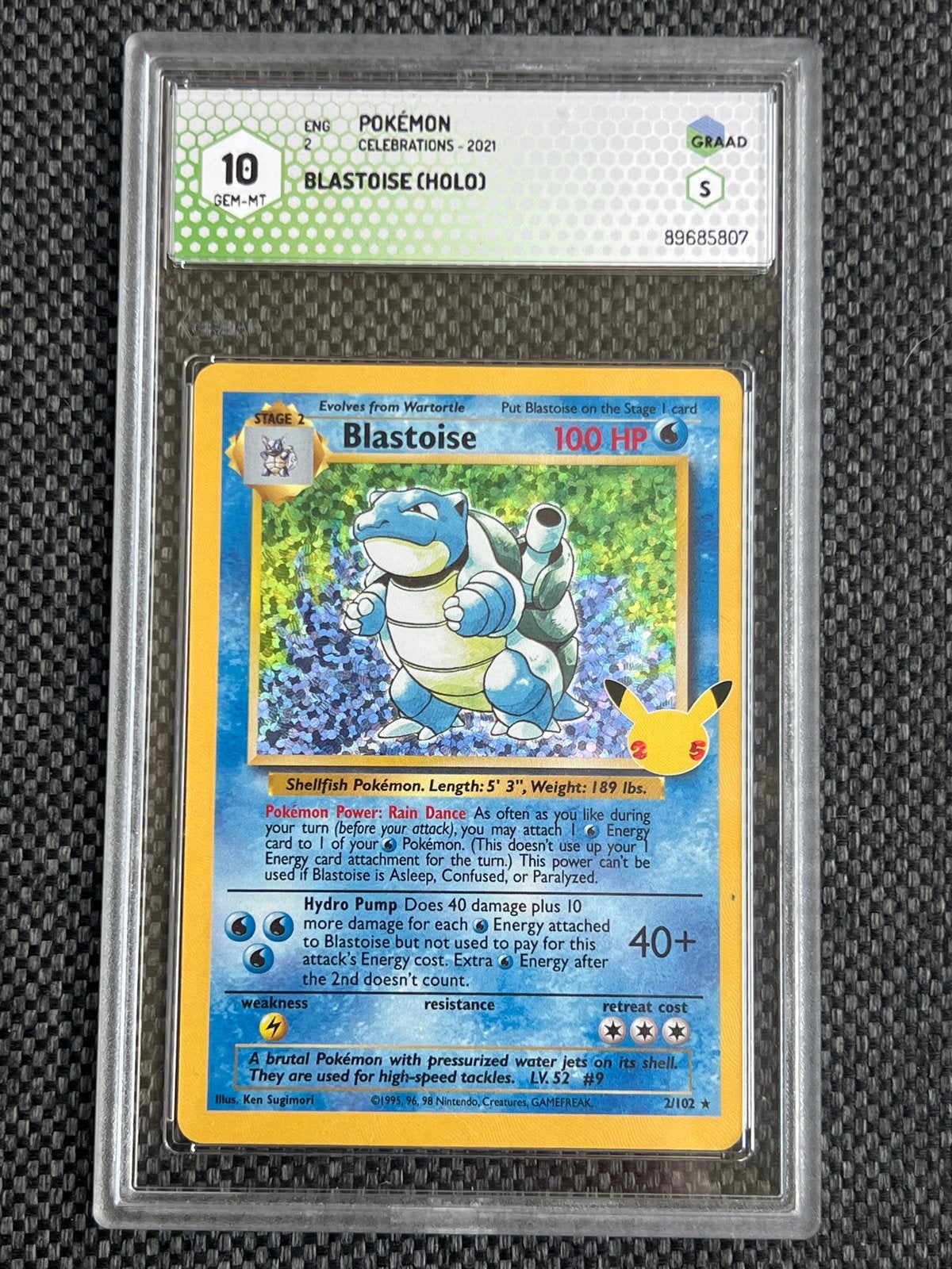 2021 Blastoise (Holo) Celebrations GRAAD 10 Pokémon Kaart, Hobby en Vrije tijd, Verzamelkaartspellen | Pokémon, Ophalen of Verzenden