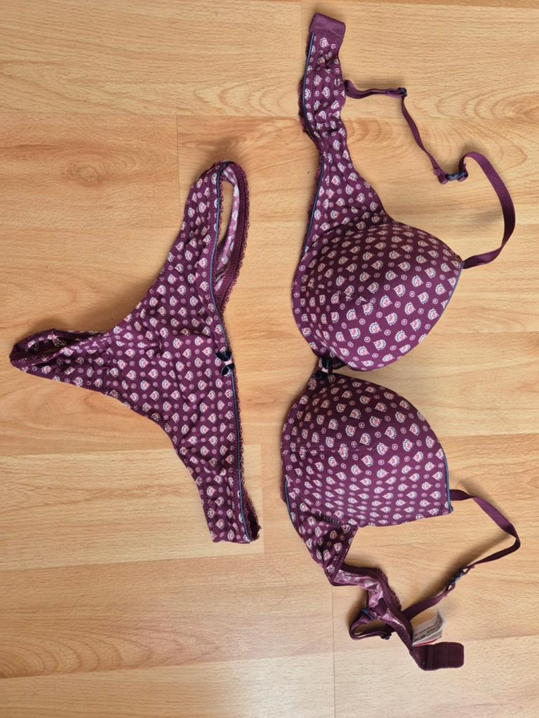 Esprit bh en string setje (75C/38), paars met print, Esprit, Ophalen of Verzenden, Paars, Setje