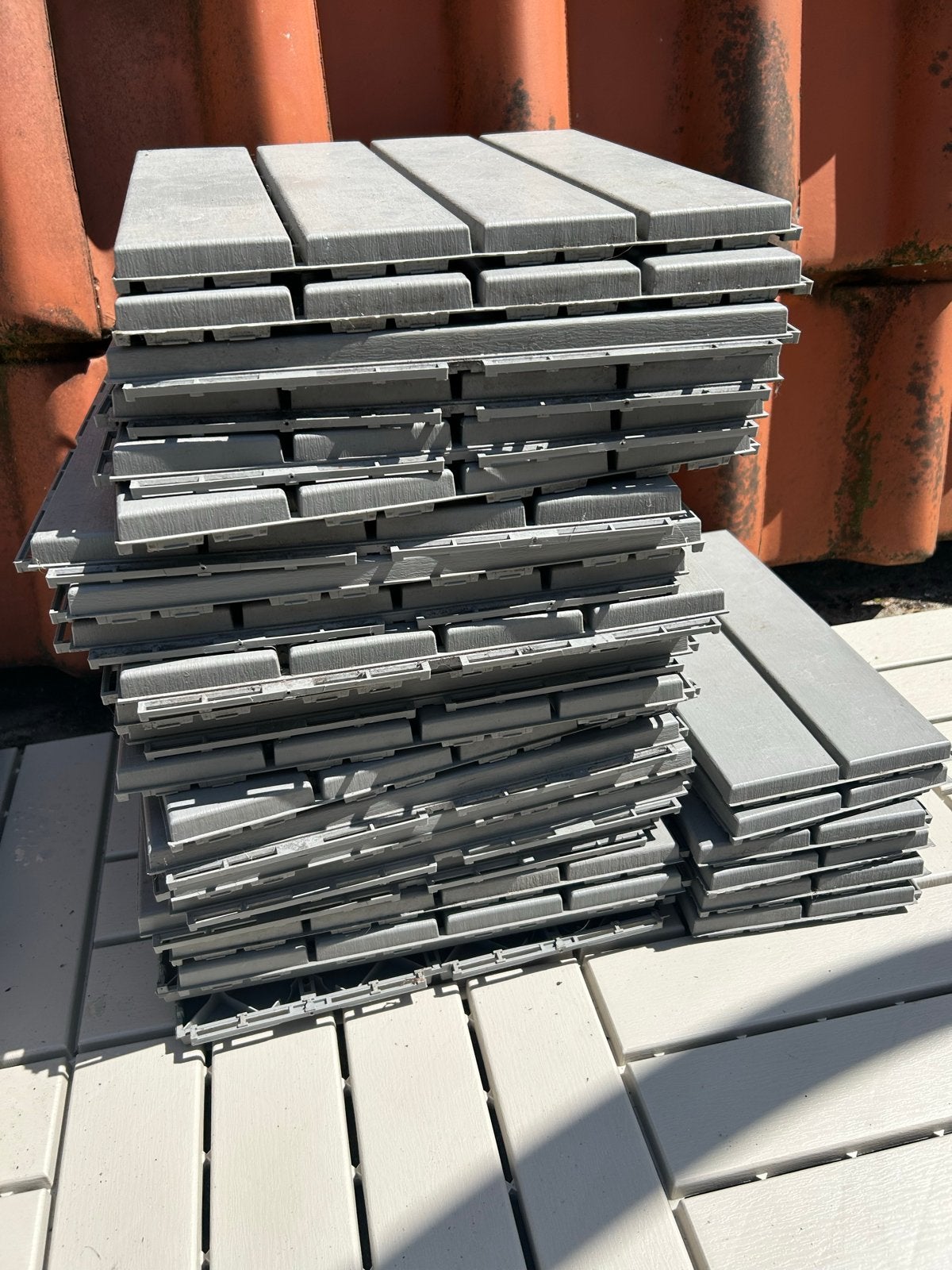 IKEA Runnen Vlonder Terrastegels 30x30cm Lichtgrijs, Ophalen, Kunststof, Gebruikt, Minder dan 5 m²