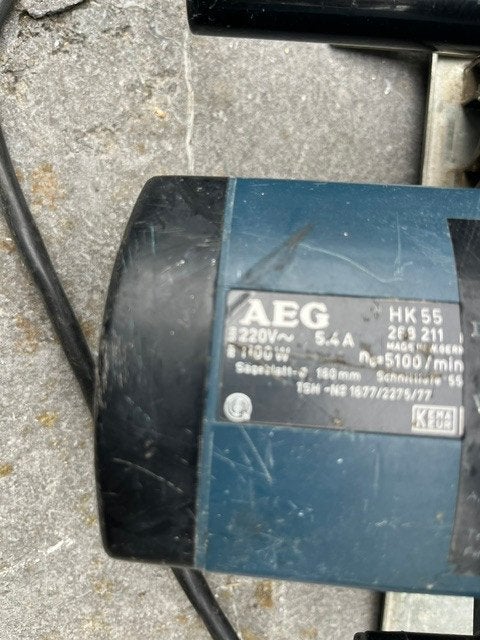 Handcirkelzaag AEG HK55, Doe-het-zelf en Verbouw, Ophalen, AEG, Gebruikt, Cirkelzaag